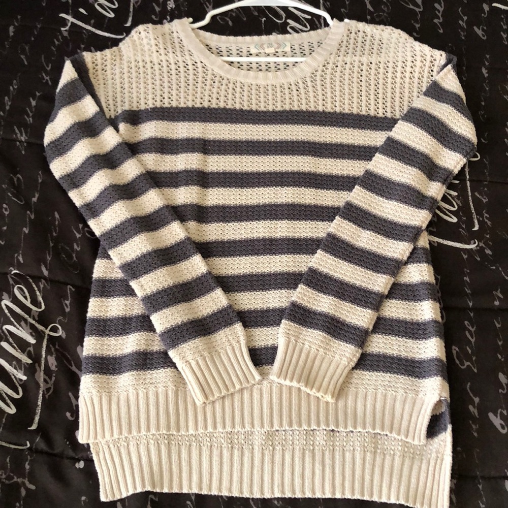 Grey & Cream Knit Sweater